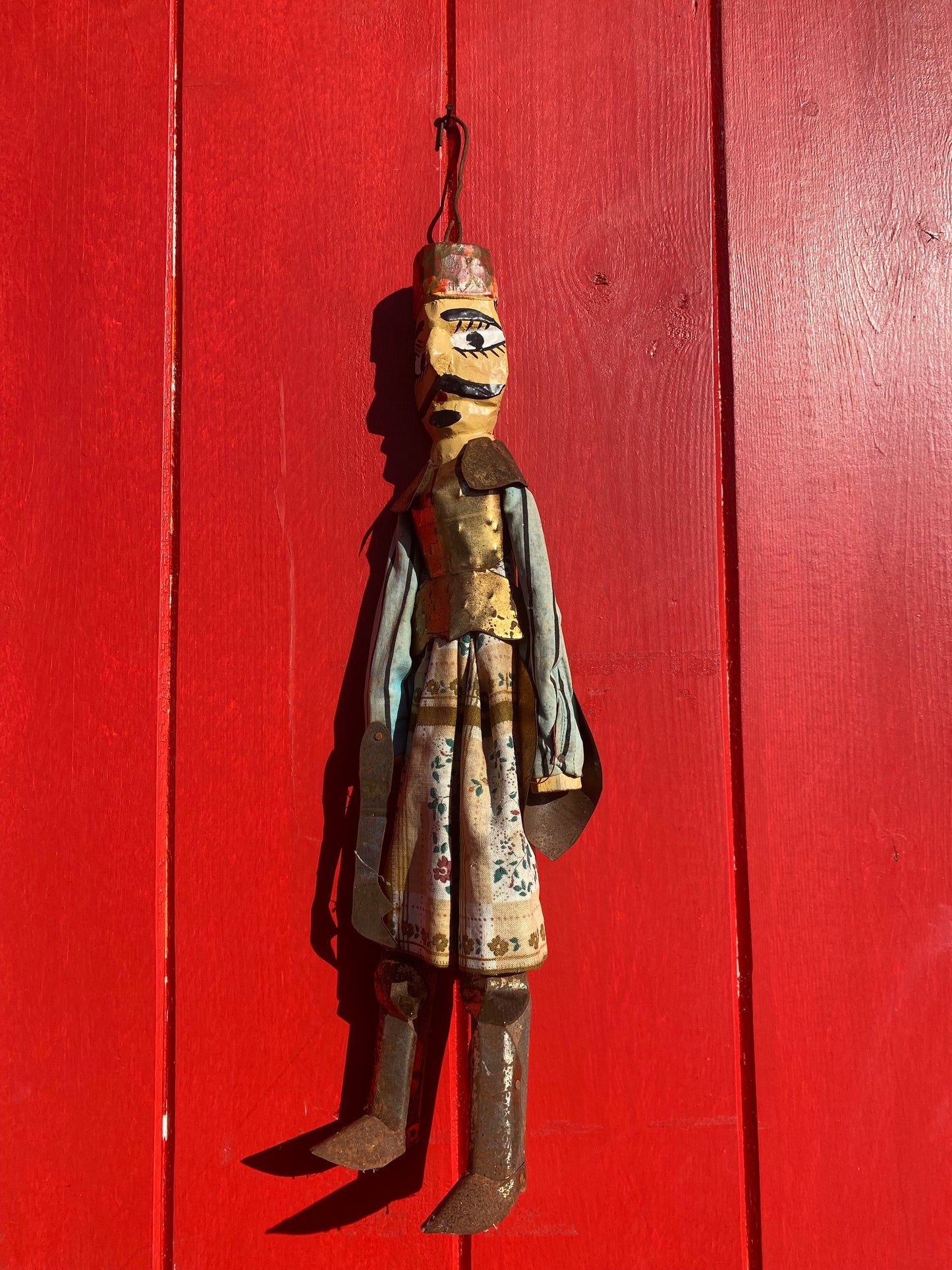 Vintage folk art warrior dolls