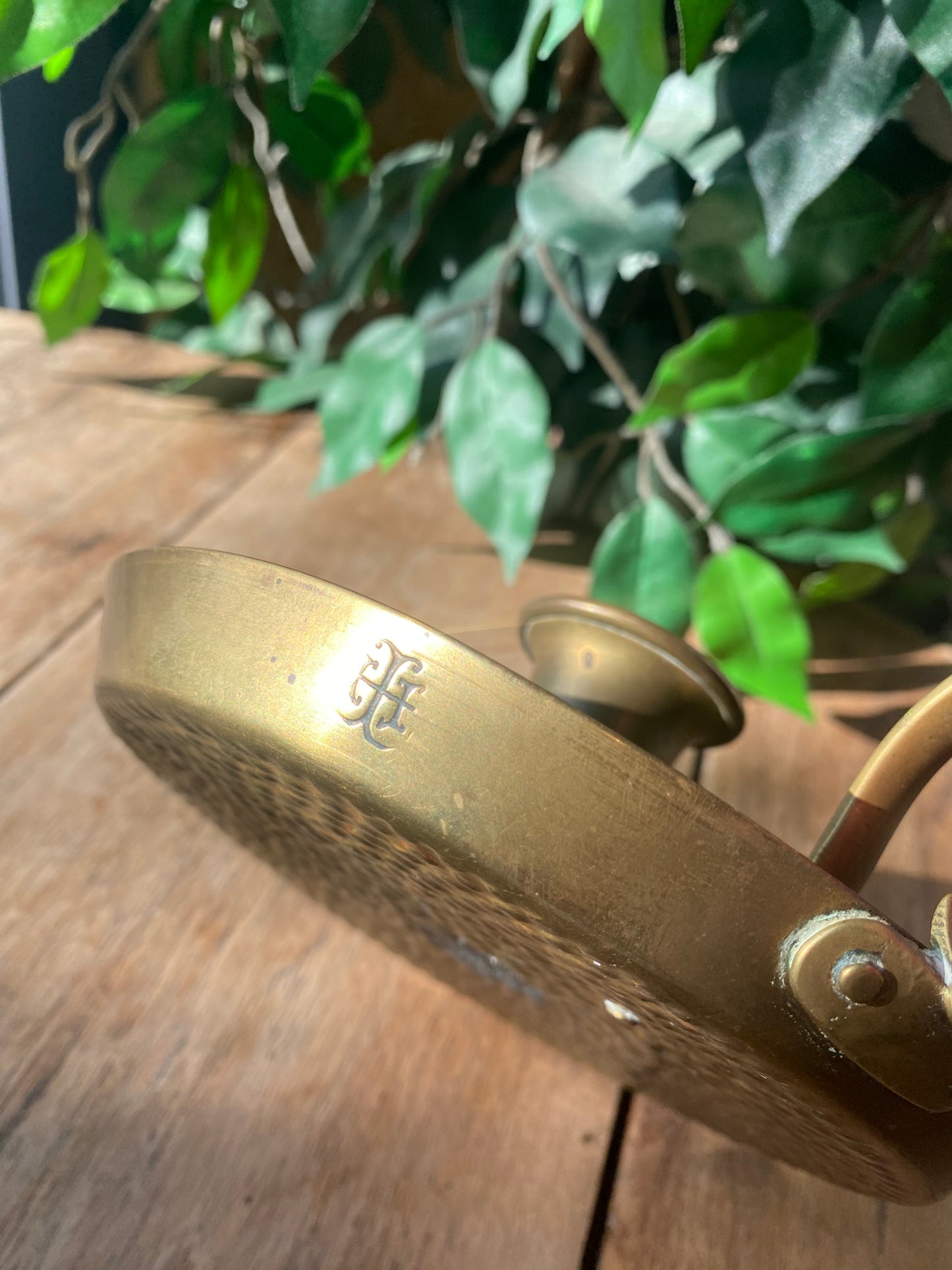 Vintage brass chamber candlestick holder