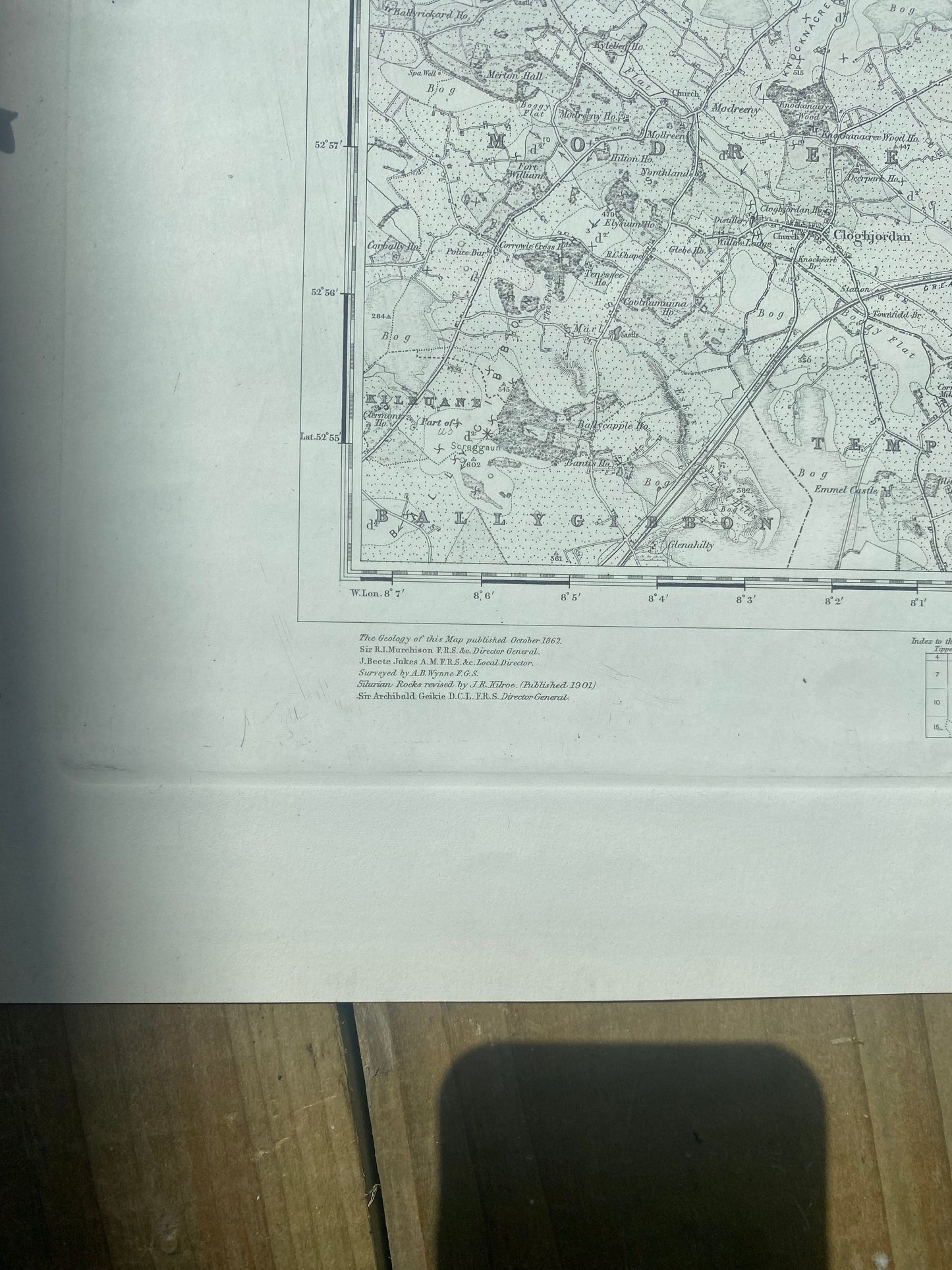 Antique Irish ordnance survey map- Tipperary 1862