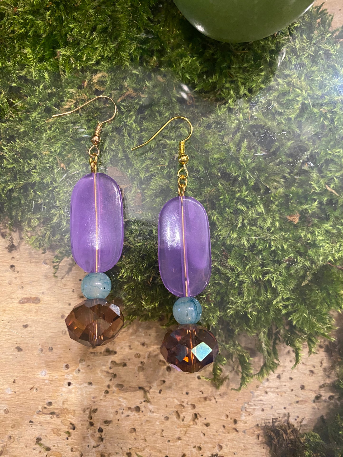 OOAK Handmade recycled bead earrings