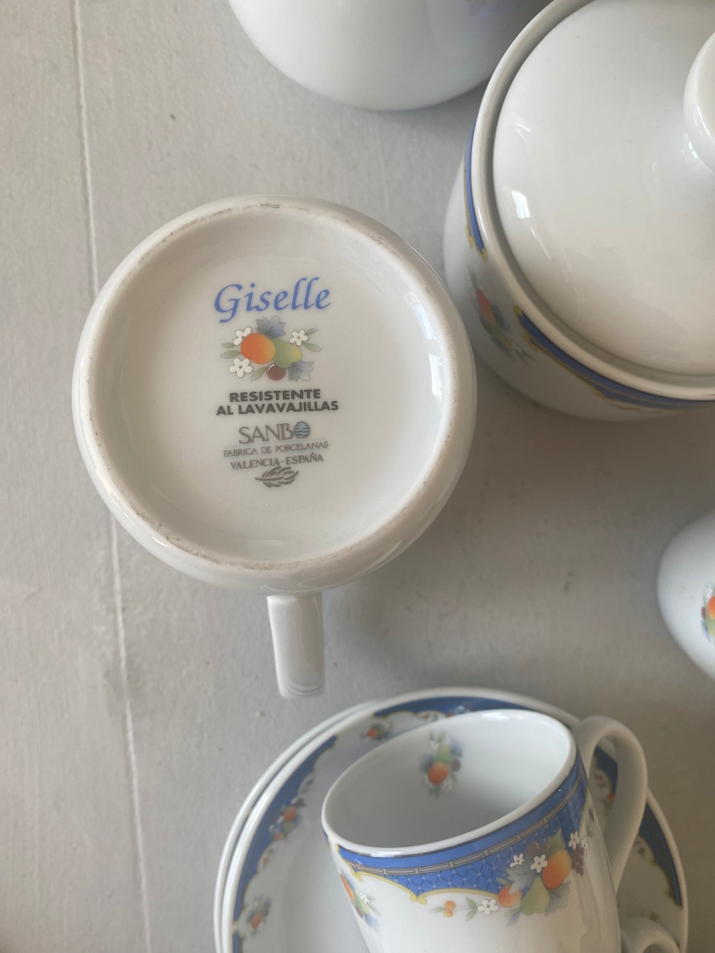 Valencia Spain SANBO porcelain espresso set