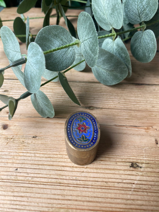 Vintage brass pill box