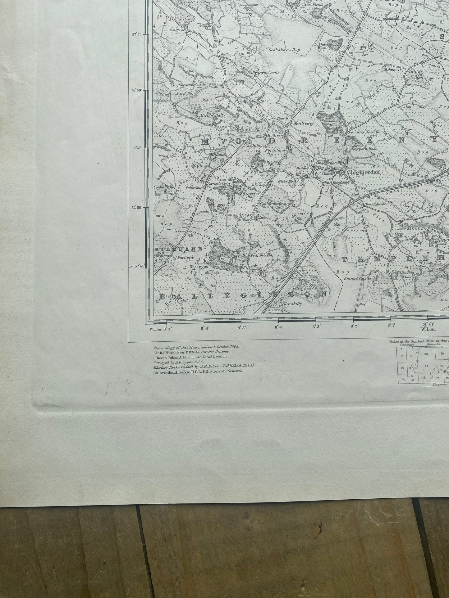 Antique Irish ordnance survey map - Galway 1862