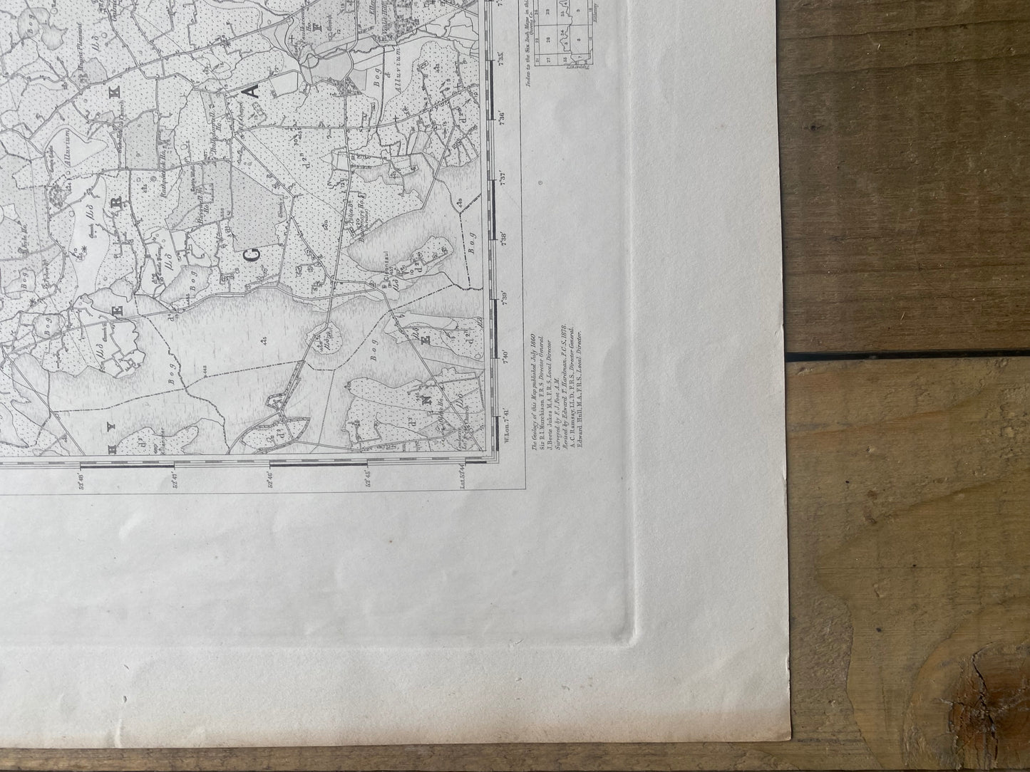 Antique Irish ordnance survey map- Laois-kilkenny 1860