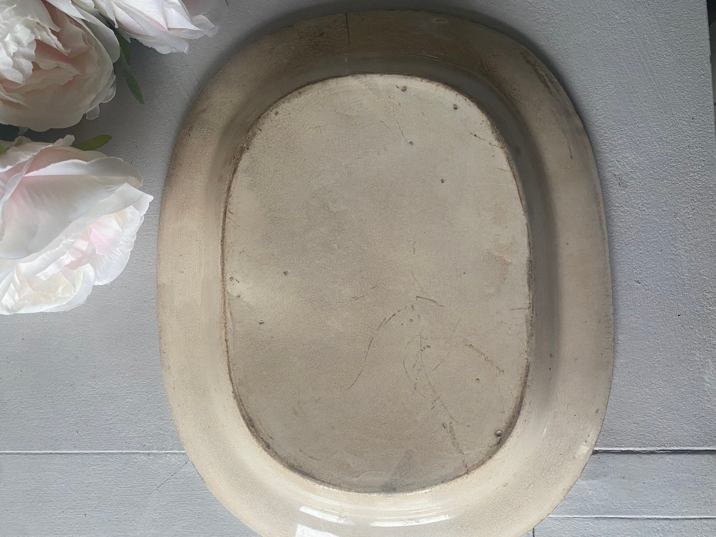 Antique platter with asiatic pheasant pattern