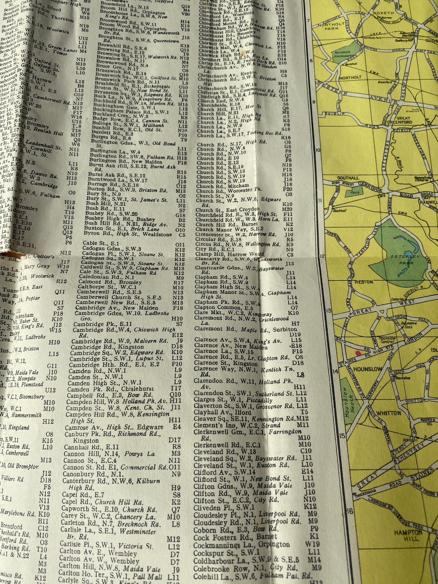 London pocket map 1940s