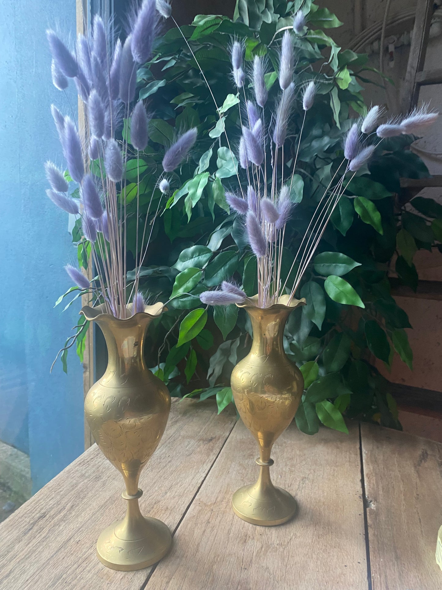 Vintage Indian brass vases