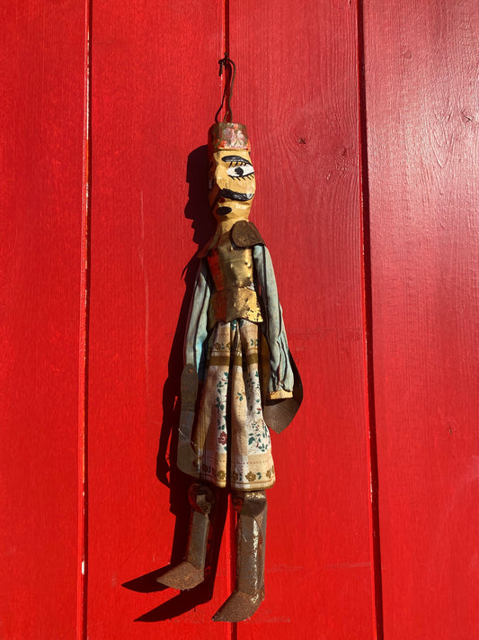Vintage folk art warrior dolls