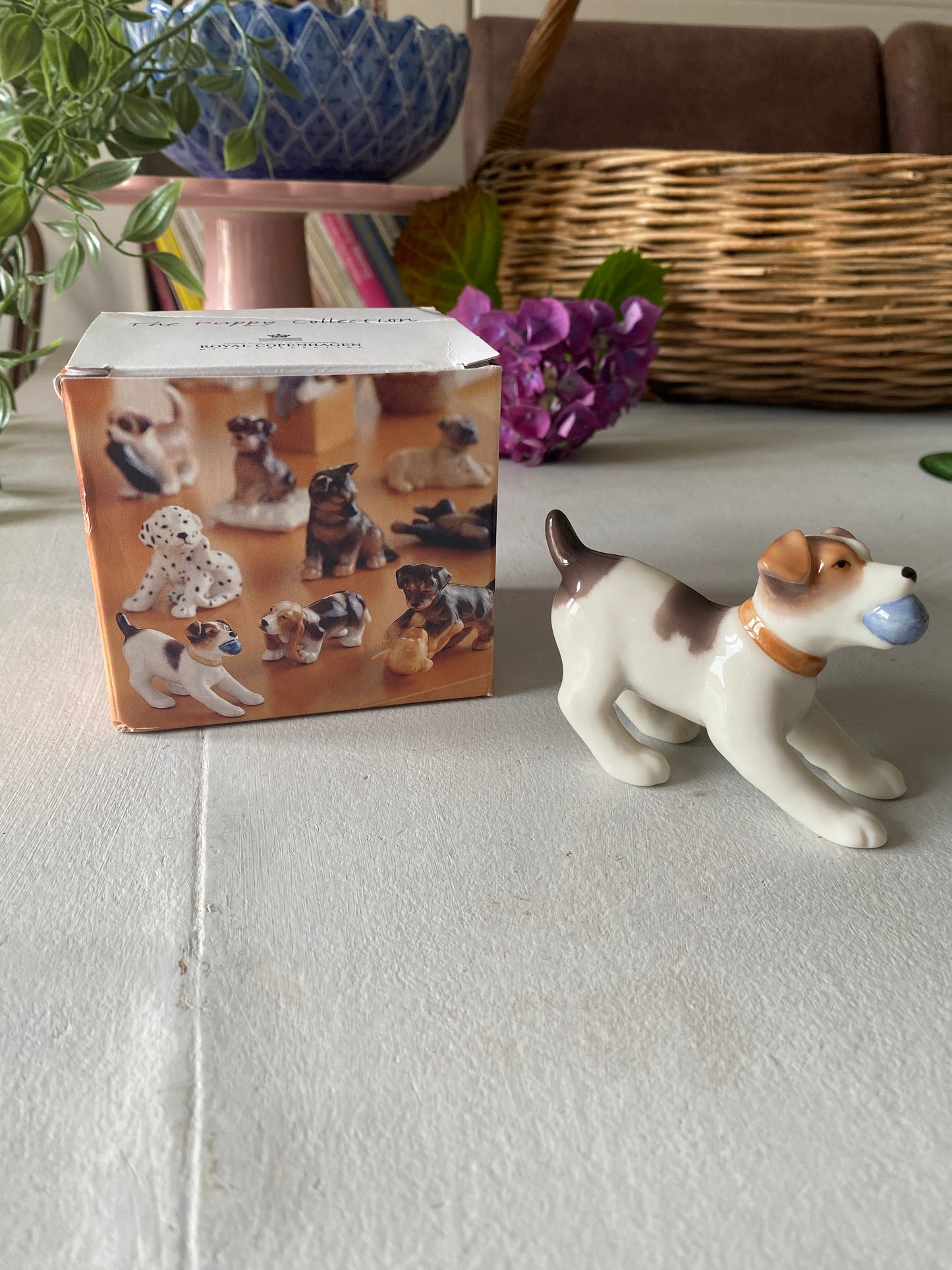 Fox terrier puppy figurine by; Royal Copenhagen