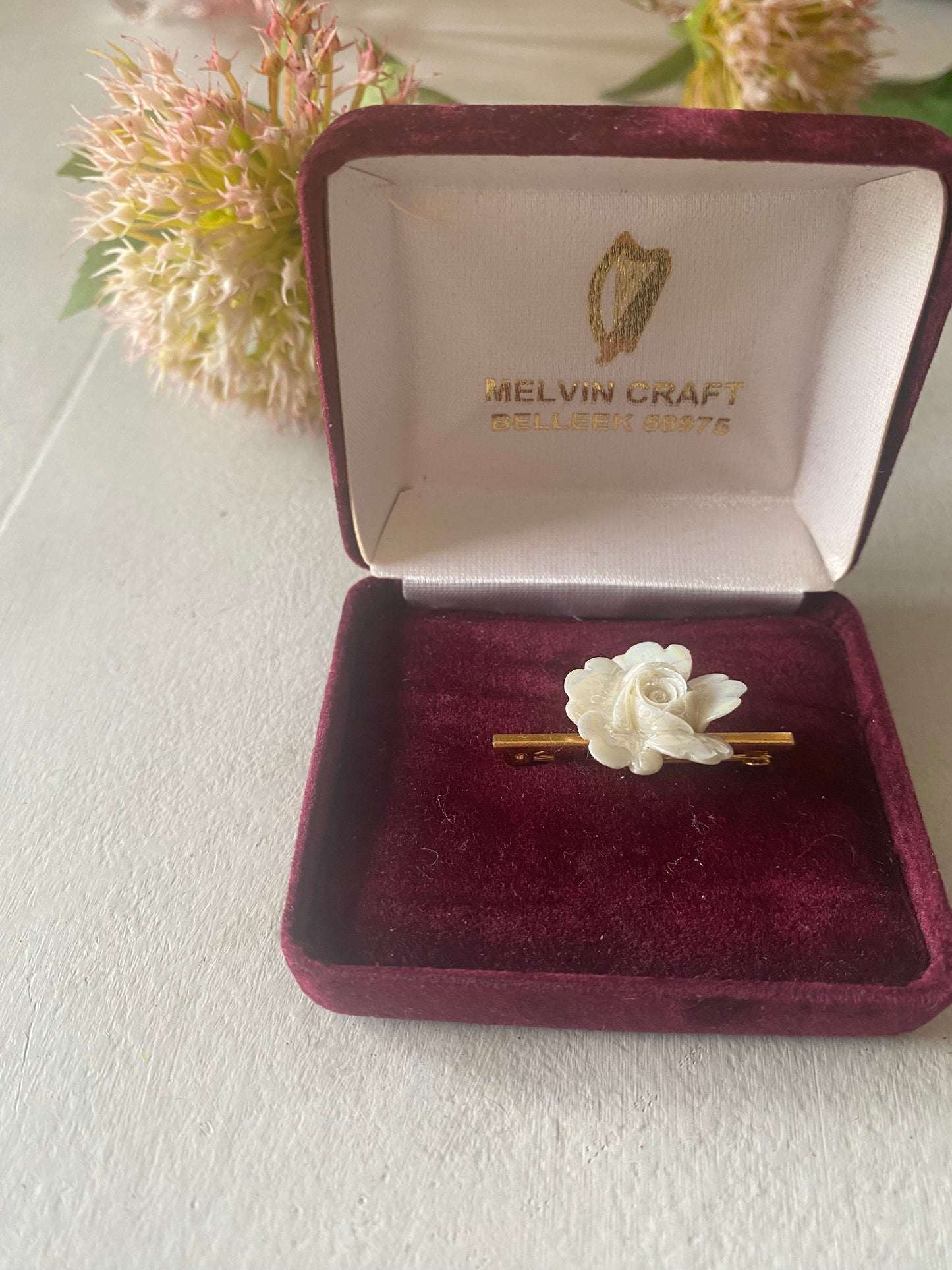 Vintage  ceramic brooch by; Malvin Craft, Belleek