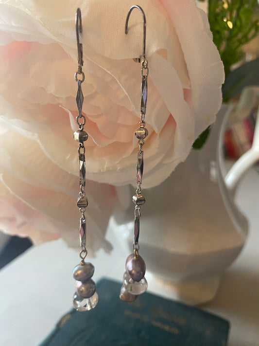 Vintage silver and Pearl earrings