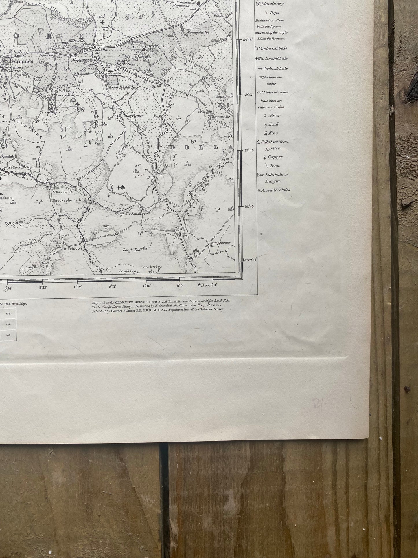 Antique Irish ordnance survey map- Tipperary Clare