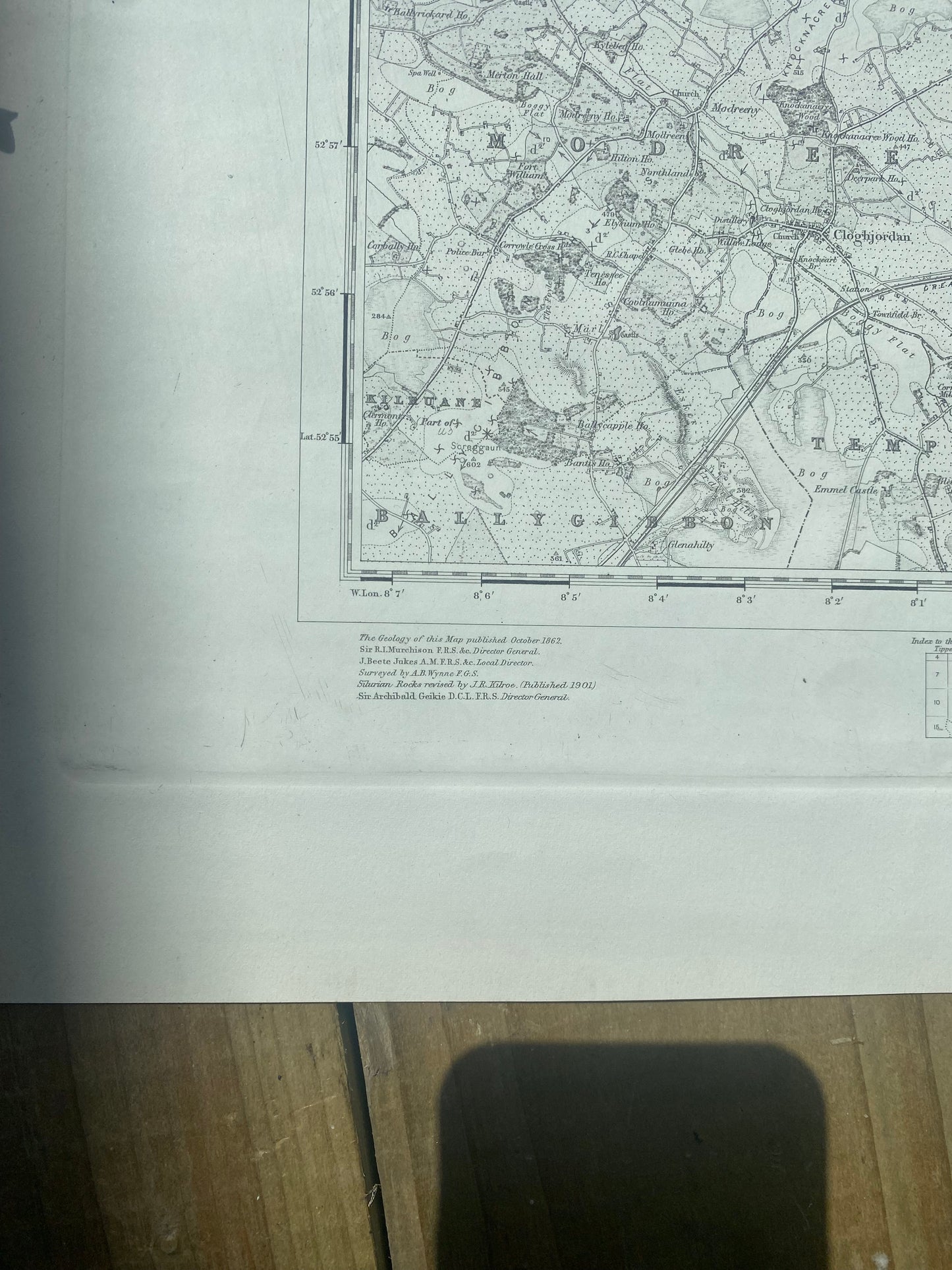 Antique Irish  ordnance survey map- Tipperary 1862