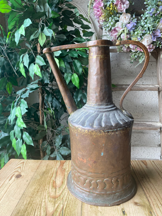 Antique copper kettle pitcher Middle Eastern