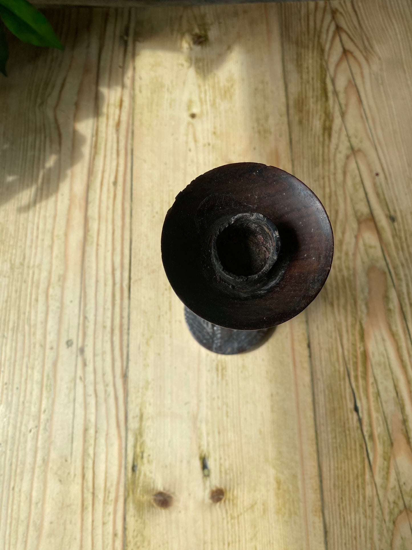 African wooden candlestick figurine