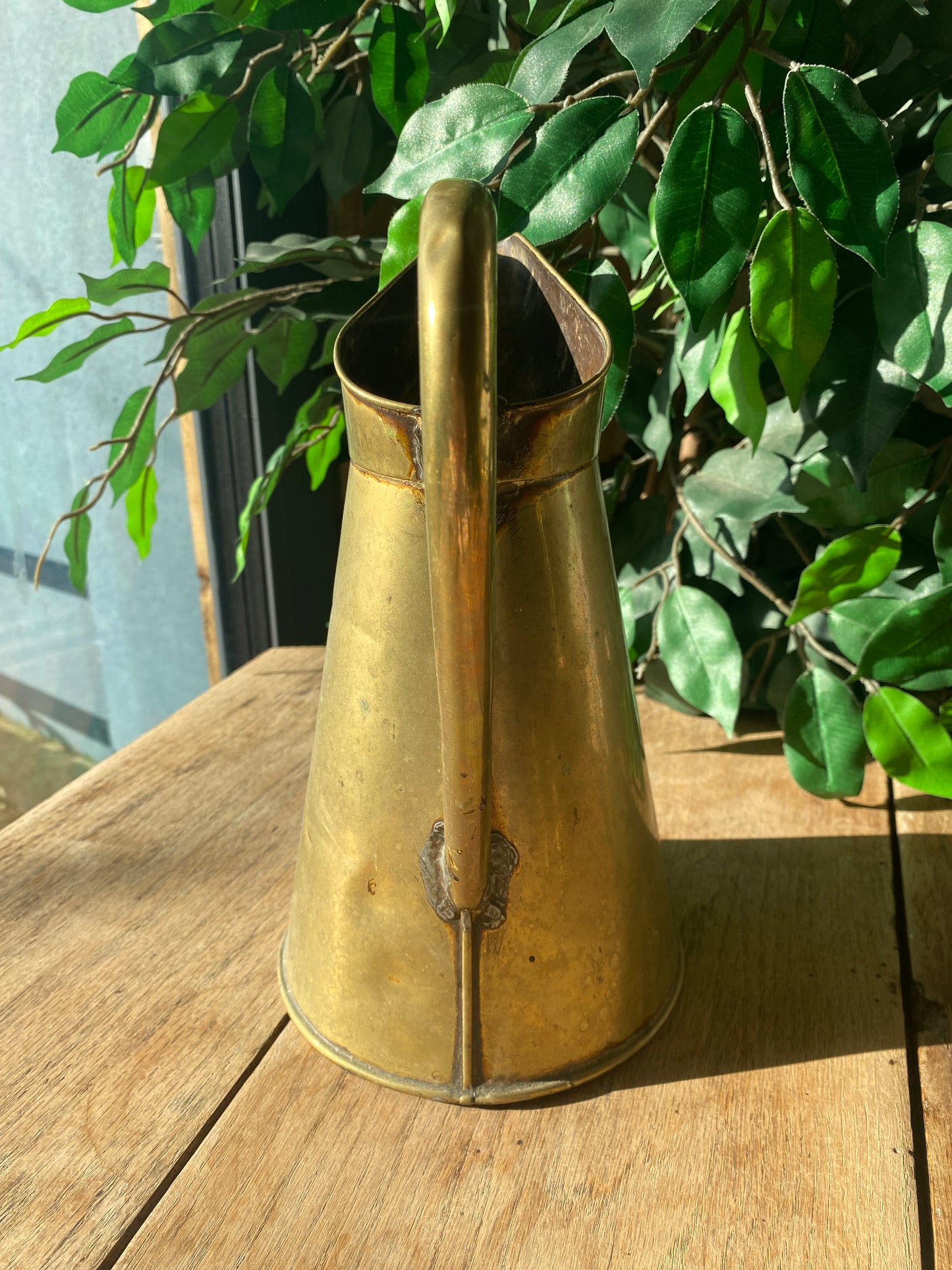 Antique brass pitcher