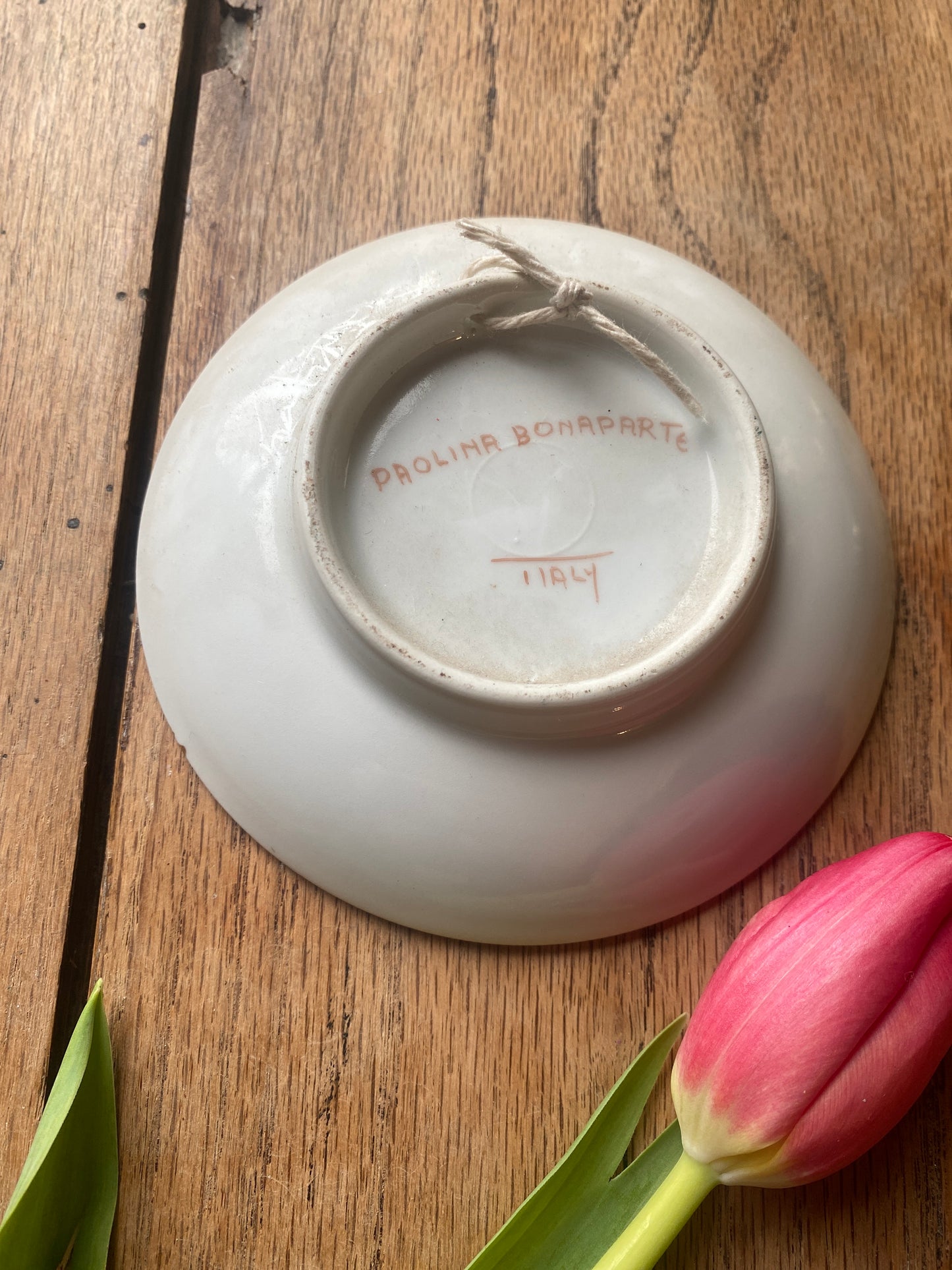 Italian pottery wall plates/ trinket dishes - hand painted