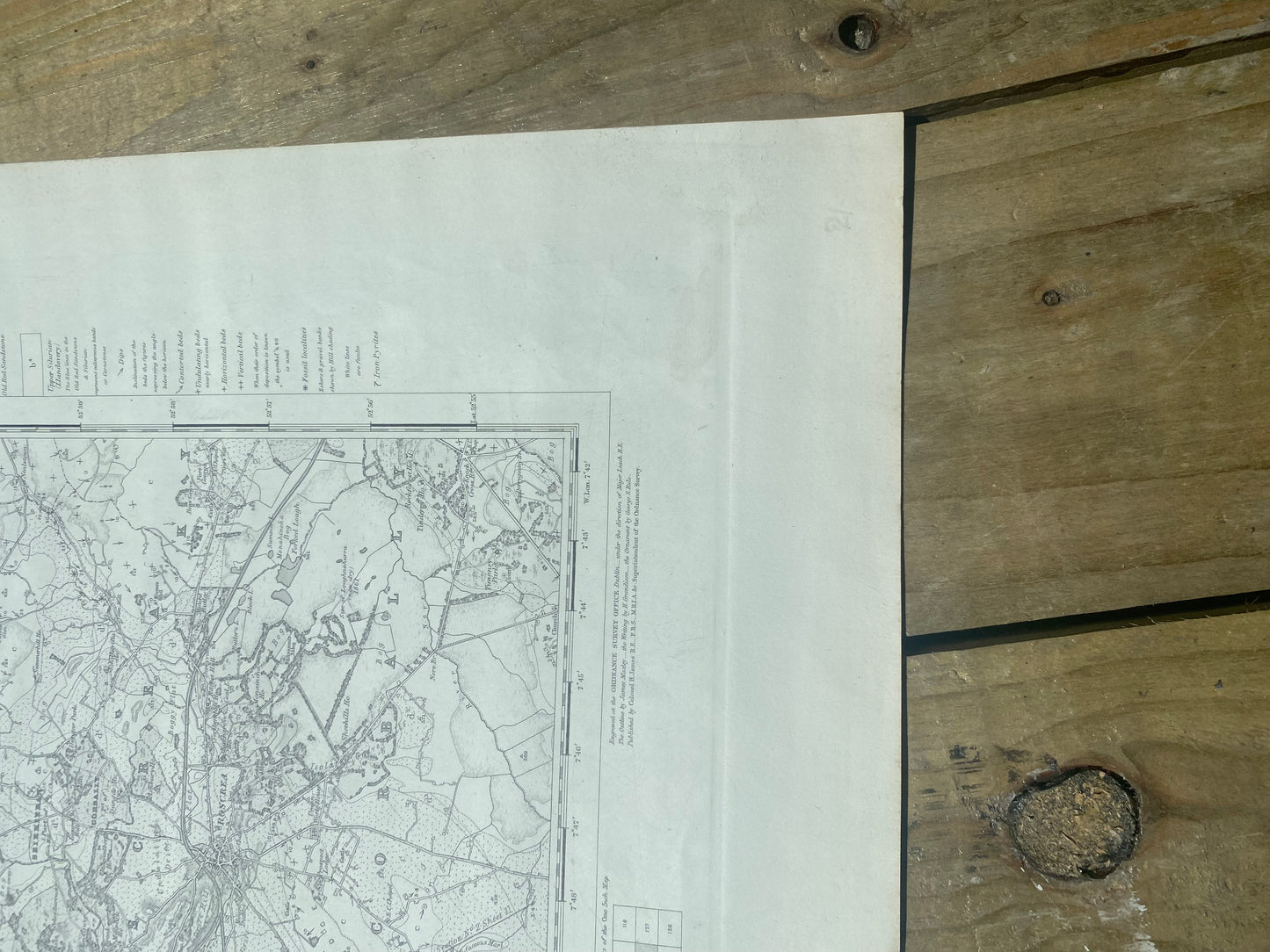 Antique Irish  ordnance survey map- Tipperary 1862