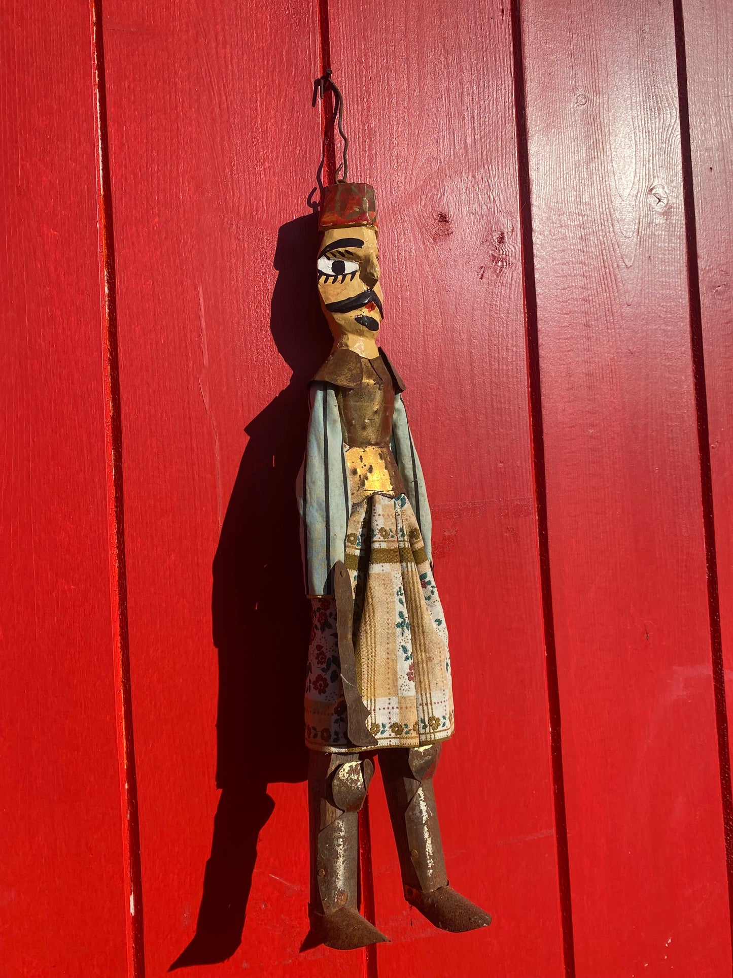 Vintage folk art warrior dolls