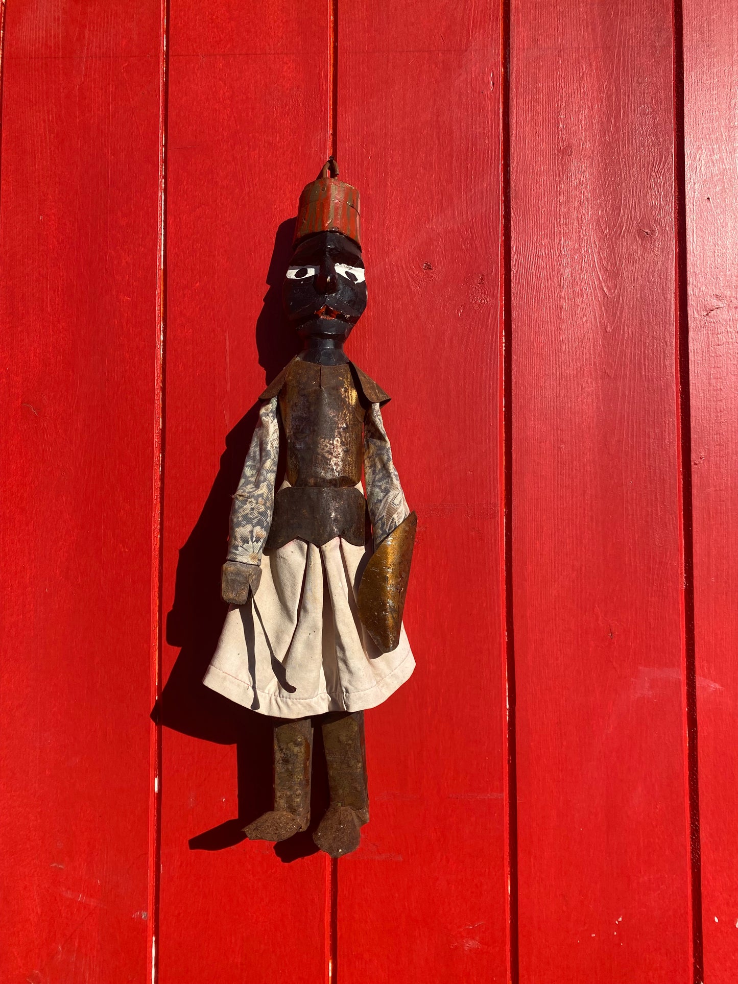 Vintage folk art warrior dolls