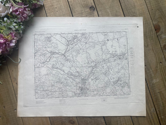 Antique Irish Ordnance survey map- Offaly 1863