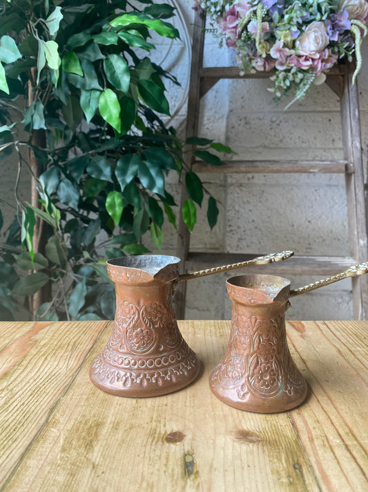 Ibrik Turkish coffee pots pair