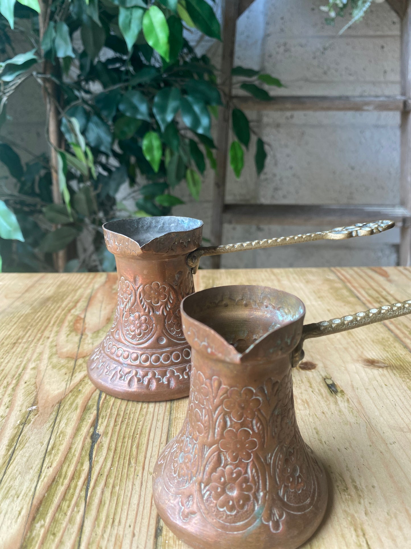 Ibrik Turkish coffee pots pair