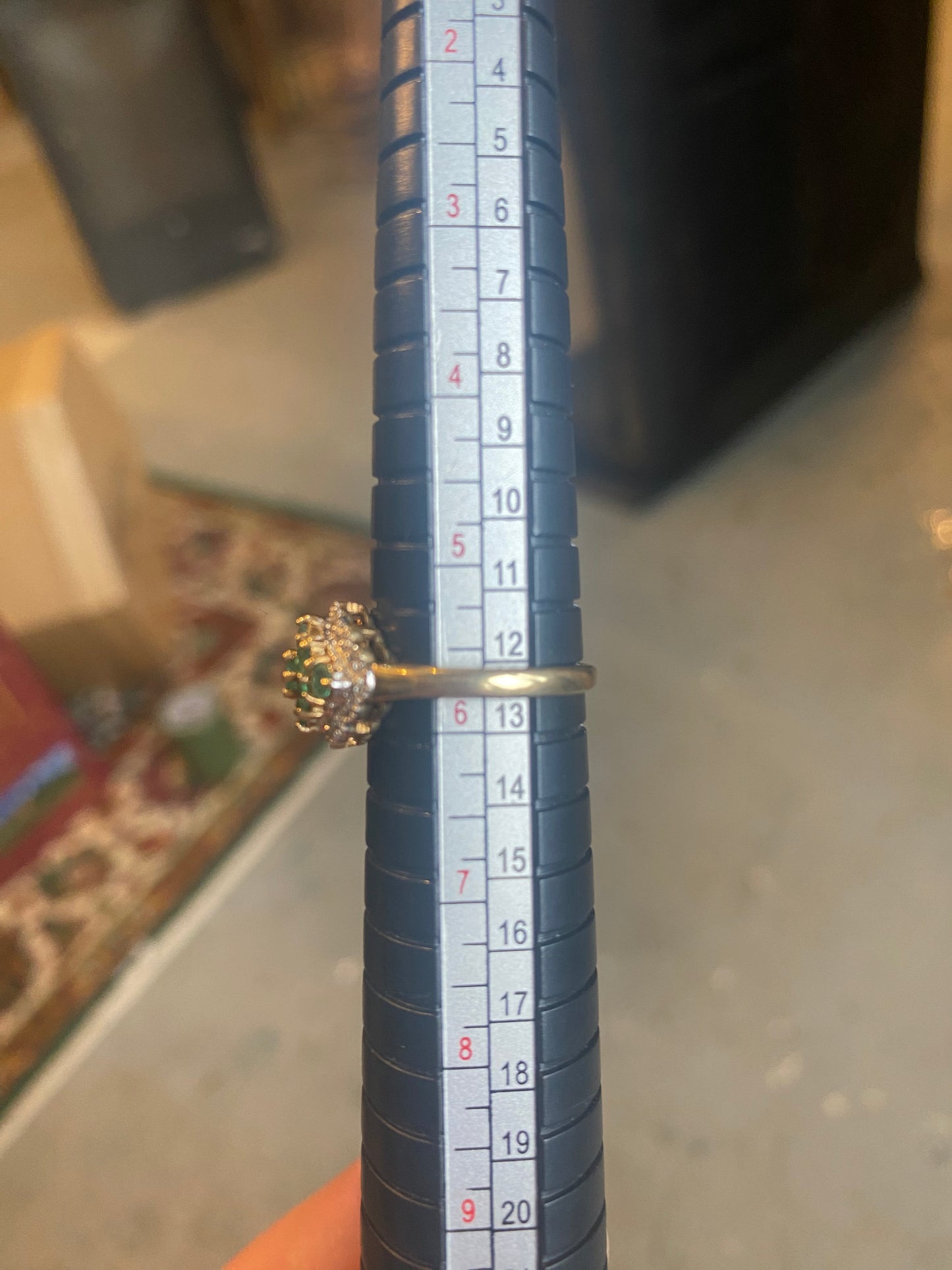 14ct gold, emerald and diamond vintage ring