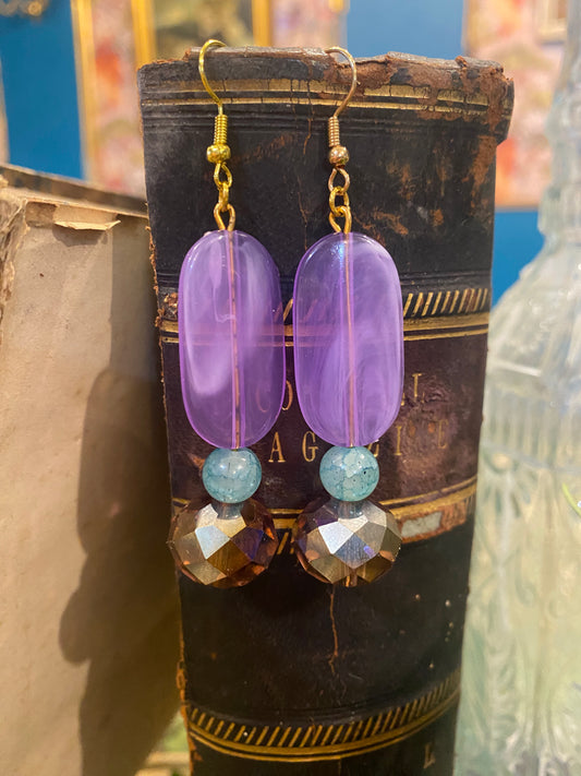 OOAK Handmade recycled bead earrings