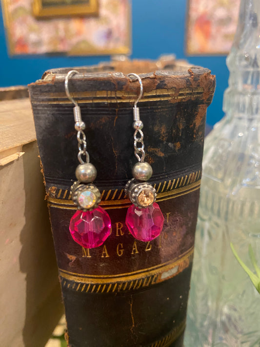 OOAK recycled beaded earrings